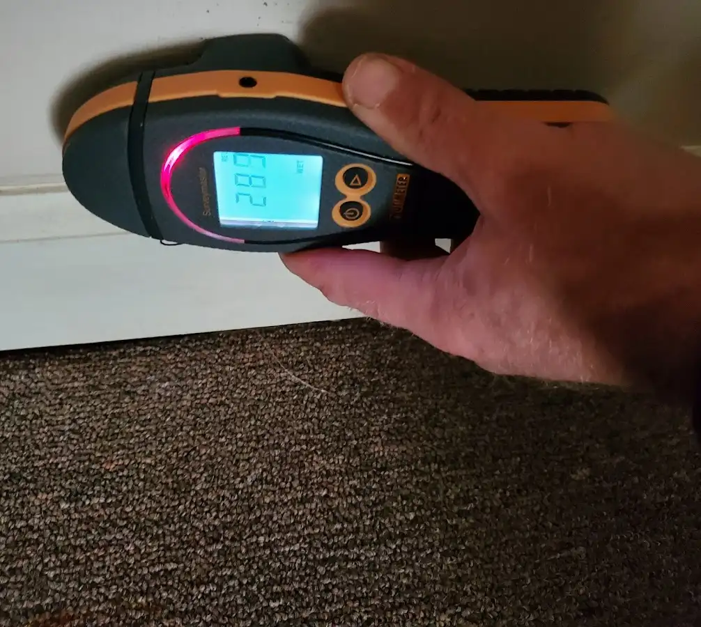 Moisture detection at baseboard during Mold Inspection & Testing in Lake Lorraine